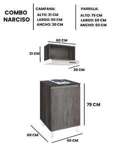Imagen de Gabinete Inferior Y Alacena De Cocina NARCISO Con Parrilla
