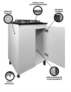 Gabinete De Cocina Inferior AMAPOLA Con Parrilla - comprar en línea