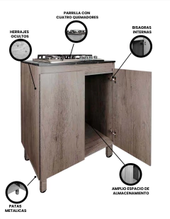 Gabinete De Cocina Inferior AMAPOLA Con Parrilla - tienda en línea