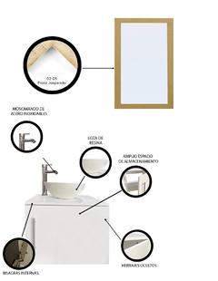 Gabinete para Baño con Ovalin Y Espejo Decorativo ZÚRICH en internet