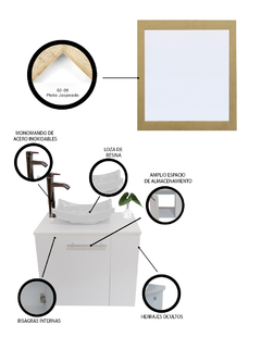 Gabinete Para Baño Derecho Con Espejo Decorativo VERNIER - Decomobil