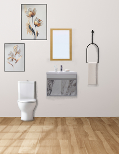 Gabinete Para Baño PIHA Con Espejo Decorativo - Decomobil