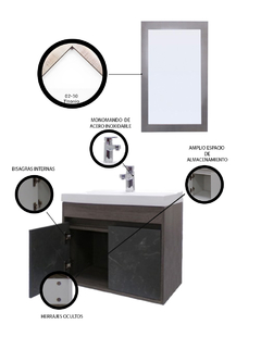 Imagen de Gabinete Para Baño PIHA Con Espejo Decorativo