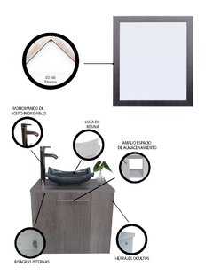 Gabinete Para Baño Derecho Con Espejo Decorativo VERNIER - tienda en línea