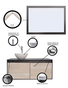 Gabinete De Baño Con Lavamanos Y Espejo Decorativo NYON - tienda en línea