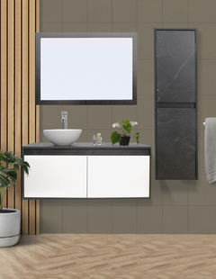 Gabinete De Baño Con Lavamanos Y Espejo Decorativo NYON