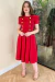 Vestido Midi Retrô Dourado Vermelho P.V na internet