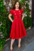 Vestido Midi Retrô Dourado Vermelho P.V - comprar online