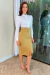 Saia Midi Elegância Caprichosa Poliamida - comprar online