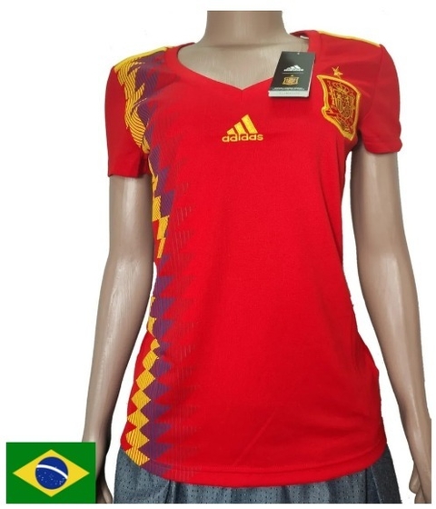 Camisa Adidas Oficial Espanha 1 - Feminina 2018