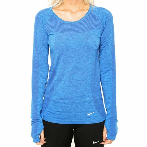 Camiseta Manga Longa Nike Aeroreact Cowl Azul