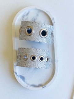 Brazalette glitter plateado - tienda online