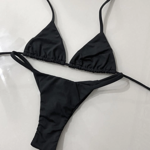 Cortininha com calcinha de fita borboleta preto