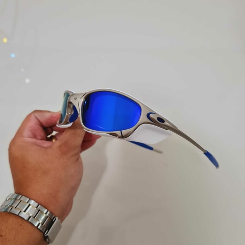 Juliet Plasma Lentes Darkblue - Kit Azul + Sideblinders Branco