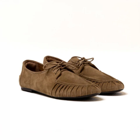Mocassim Liz em Couro - Areia