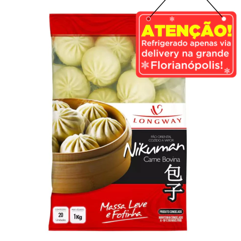 Pão Recheado de Carne Bovina Nikuman Longway 1kg