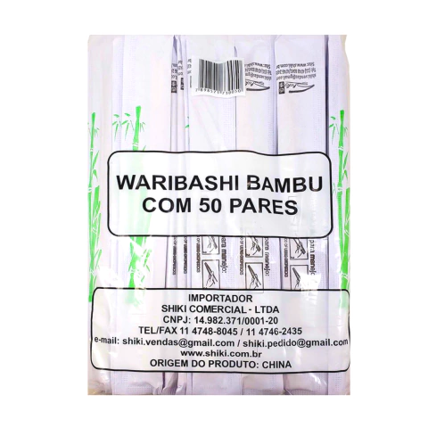 Hashi Waribashi de Bambu Descartáveis 50 Pares Shiki