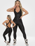 Macacão Metalizado Cirre em X - Donna Lua Fitness