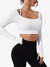 Cropped Manguinha Canelado Moda Gringa - comprar online