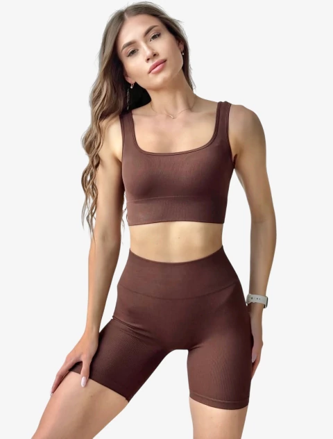 Conjunto Shorts Canelado Sem Empina Moda Gringa - comprar online