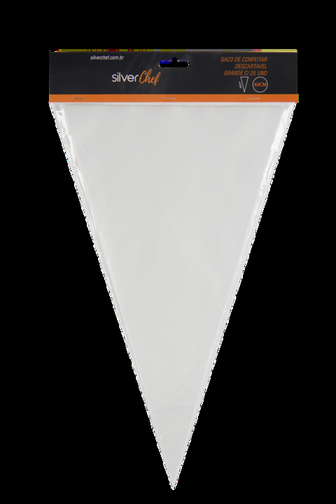 SACO / MANGA DE CONFEITAR DESCARTAVEL GRANDE (40CM) C/ 25 UND