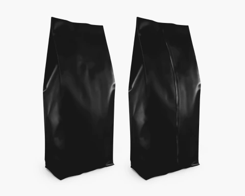 Embalagem Sanf. Solda T - 11x29x0,14 -500g -Preto Fosco Cáfé Moído