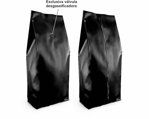 Embalagem Sanf. (Solda T) - 11x29 -500g -Preto Fosco Válvula Café Moído - comprar online