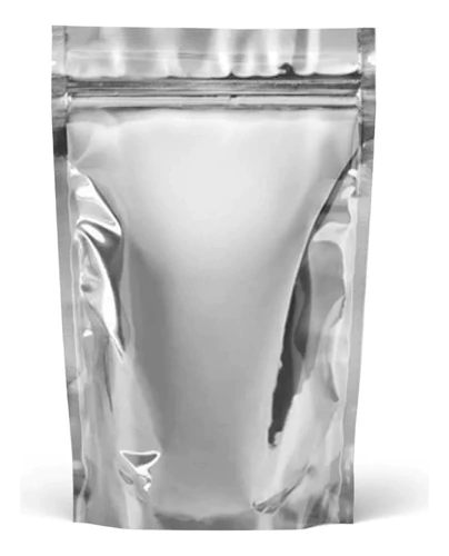 Saco Stand Up Pouch Prata Metal 10x15cm Com Zíper (100un)