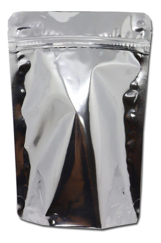 Sacos Stand Up Pouch Prata Fecho Zip Lock 17x24+4 250un