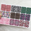 Mini cartelão Película de unha animal Print MN - 414