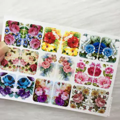 Mini cartelão Película de unha Florais MN - 404