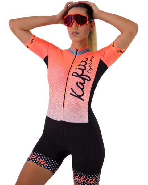 Macaquinho Ciclismo Feminino Kafitt Salmão