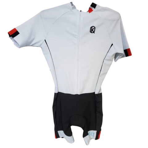 Macaquinho De Ciclismo Feminino Kafitt Forro Em Gel Cinza Claro