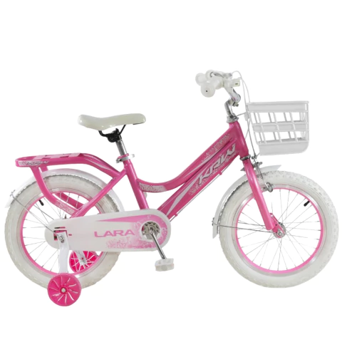 Bicicleta KRW Infantil Aro 16 Lara F16 Rosa e Branca