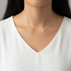 Colar Corrente Mini Bolinhas 45cm na internet