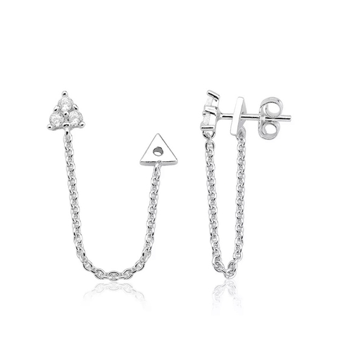 Brinco corrente zircônias - comprar online