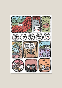 CARTELA DE ADESIVOS O GATO DE TAPA OLHO