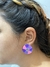 Brinco redondo listra - roxo - comprar online