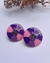 Brinco redondo listra - roxo