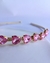 Tiara Coração - pedras rosa - comprar online