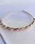 Tiara pedras gotas - rosa