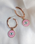 Brinco Argola Olho - rosa