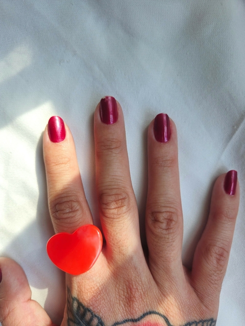 Anel coração resina