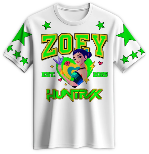 Remera Niños, Zoey, Huntrix K Pop Demon Hunters