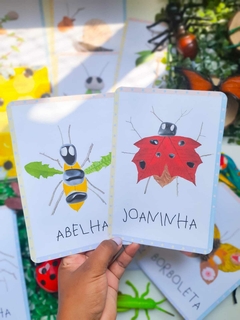 Cards Bichinhos de Jardim com elementos da natureza
