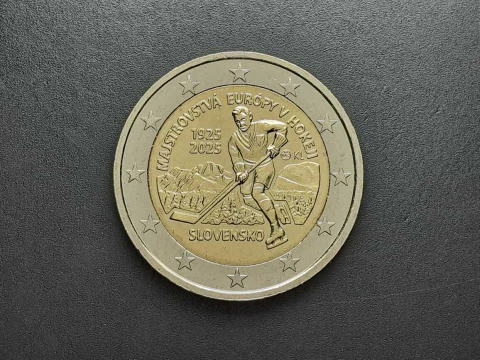 Eslováquia, 2 euros, 202, FC, Comem. 100 aniversário Campeonato Europeu de Hóquei, bimetálica, 25,75mm - comprar online