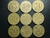 V215 a 223 - Moedas de 50 centavos entre 1948 e 1956, Gaspar Dutra, MBC, circuladas mas em bom estado de conservação, bronze alumínio, 21mm