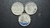 Canadá, set com 3 moedas de 10 cents, 2021, FC, Comemorativas 100 aniversário da escuna Bluenose, sendo uma colorida, 18mm