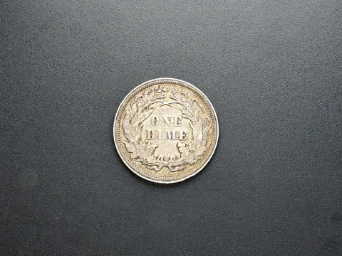 EUA (Estados Unidos), One Dime Seated Liberty, 1862, MBC, prata 900, 2,49gr, 17,9mm