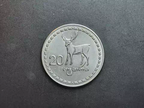 Geórgia, 20 tetri, 1993, Sob, aço inoxidável, 25mm